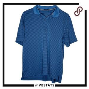 Southern Tide Mens Blue Gray Striped Performance Polo Shirt‎ Size Large